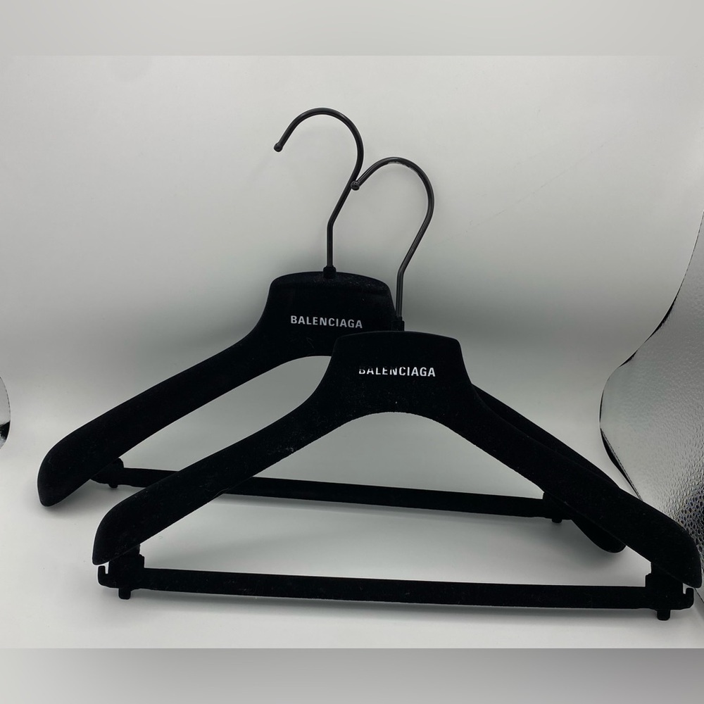 Balenciaga Black Velvet Clothing Hangers 2pc